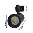 Spot de Trilho LED Preto Direcionável 10W – 3000K | Kit com 6 Unidades