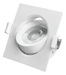 Kit 10 Spot Led Quadrado Embutir Quente 3000k 5w Teto Gesso Estrutura Branco