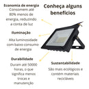 Kit 3 Refletores Led 100w A Prova D Agua Ip66 127/220v Preto Branco-frio