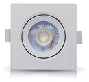 Kit 10 Spot Led Quadrado Embutir Quente 3000k 5w Teto Gesso Estrutura Branco