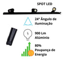 💡 Kit 4 Spots LED 10W 6500K Preto Branco Frio Bivolt (127/220V)