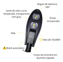 💡 Luminária Pública LED 100W com Base Relé IP66 Branco Frio Bivolt