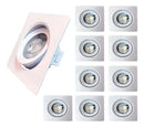 Kit 10 Spot Led Quadrado Embutir Quente 3000k 5w Teto Gesso Estrutura Branco