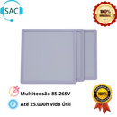 Kit 3 Plafons LED Slim Quadrado 25W Luz Fria 6500K – Focconoled