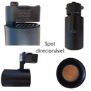 🔦 Spot de Trilho LED Preto Direcionável 10W 3000K – Kit com 4 Unidades